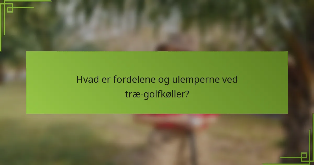 Hvad er fordelene og ulemperne ved træ-golfkøller?