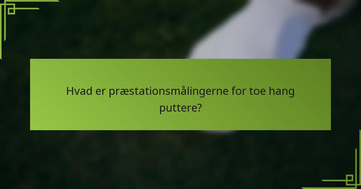 Hvad er præstationsmålingerne for toe hang puttere?