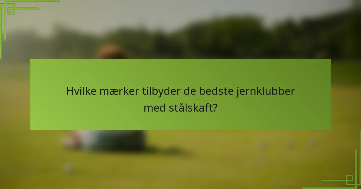 Hvilke mærker tilbyder de bedste jernklubber med stålskaft?